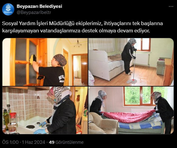 Beypazarı Belediyesi ihtiyaçlarını karşılayamayan vatandaşlarına yardım ediyor