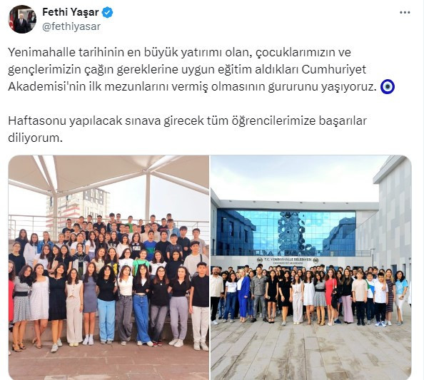 Yenimahalle Belediyesi Cumhuriyet Akademisi ilk mezunlarını verdi