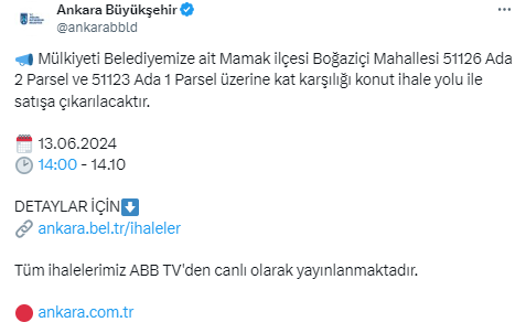 Ankara'da belediye kat karşılığı konut ihalesi yapacak! O ilçede yeni konut projesi hayata geçiyor - Resim : 2