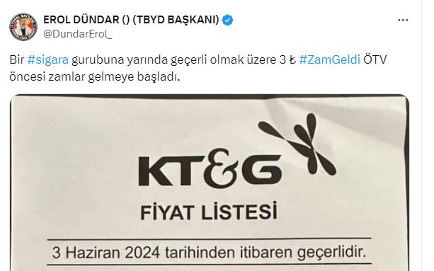 Bir sigara grubuna daha zam geldiği açıklandı