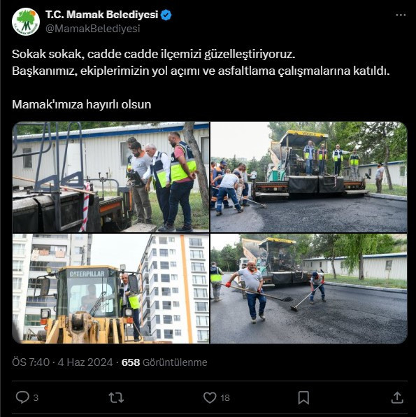 Mamak Belediye Başkanı Şahin yol açım ve asfaltlama çalışmalarını inceledi