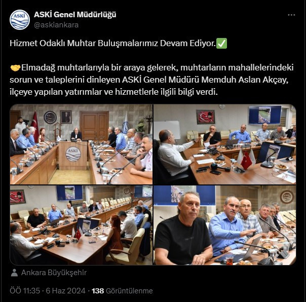 ASKİ Elmadağ’daki muhtarların sorunlarına çözüm aradı