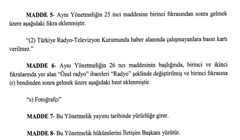 Basın Kartı yönetmelik değişikliği Resmi Gazete'de - Resim : 3