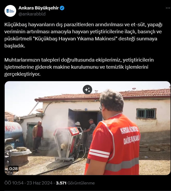 ABB’den küçükbaş hayvan yetiştiricilerine yıkama desteği