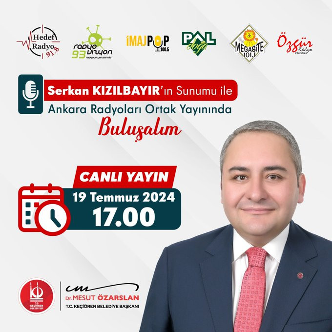 Keçiören Belediye Başkanı Özarslan Ankara radyolarının ortak yayınına konuk olacak