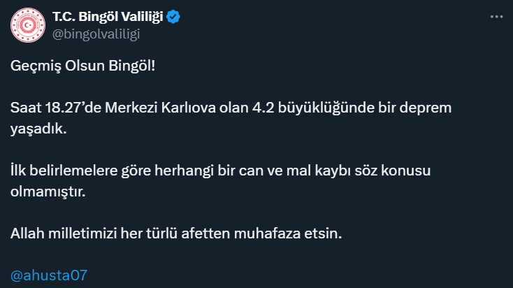 Bingöl 4.2'lik depremle sarsıldı! Güneydoğu'dan korkutan haber