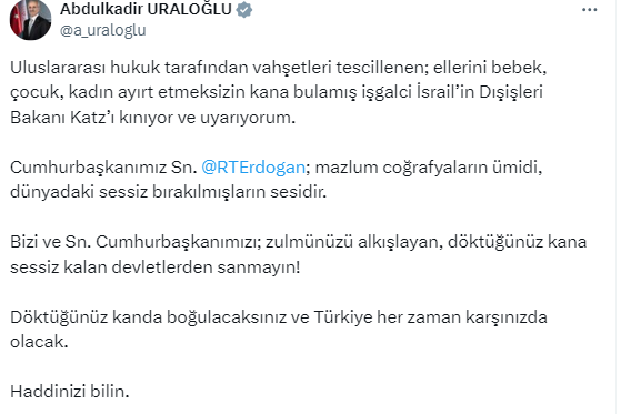 Siyasilerden İsrail Dışişleri Bakanı Katz'a tepki - Resim : 4