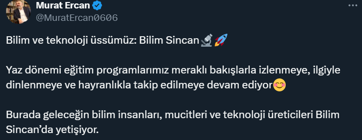 Sincan Belediyesi gençleri Bilim Sincan ile geleceğe hazırlıyor