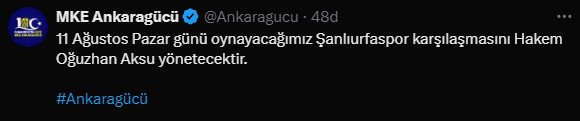 Ankaragücü, Gençlerbirliği ve Keçiörengücü'nün ligdeki ilk maçlarını yönetecek hakemler açıklandı