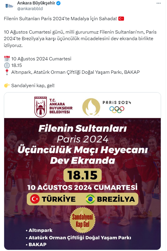 Filenin Sultanları olimpiyat mücadelesi ABB'nin dev ekranlarından izlenecek