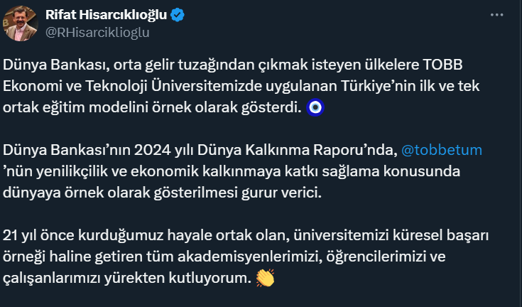 Başkan Hisarcıklıoğlu açıkladı: TOBB dünyada örnek oldu