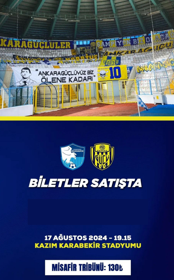 MKE Ankaragücü Erzurumspor maçının biletleri satışa çıktı