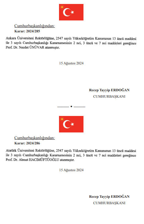 Emniyet Genel Müdürü, Jandarma Genel Komutanı ve rektör atama kararları Resmi Gazete'de yayınlandı - Resim : 4