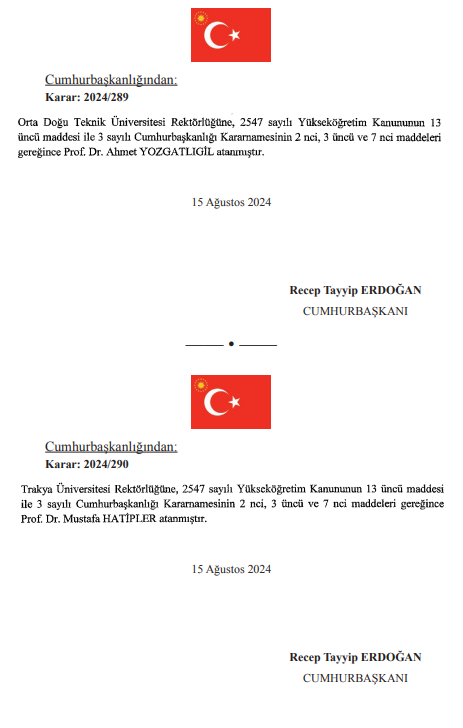 Emniyet Genel Müdürü, Jandarma Genel Komutanı ve rektör atama kararları Resmi Gazete'de yayınlandı - Resim : 6