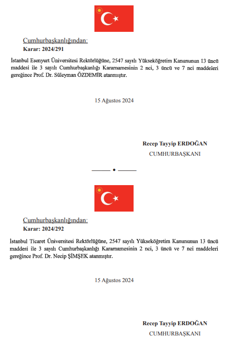 Emniyet Genel Müdürü, Jandarma Genel Komutanı ve rektör atama kararları Resmi Gazete'de yayınlandı - Resim : 7