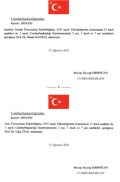 Emniyet Genel Müdürü, Jandarma Genel Komutanı ve rektör atama kararları Resmi Gazete'de yayınlandı - Resim : 8