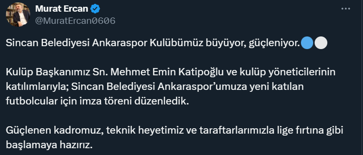 Sincan Belediyesi Ankaraspor'un yeni transferleri için imza töreni düzenlendi