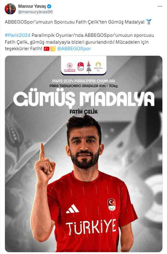 ABB sporcusu Fatih Çelik gümüş madalya kazandı