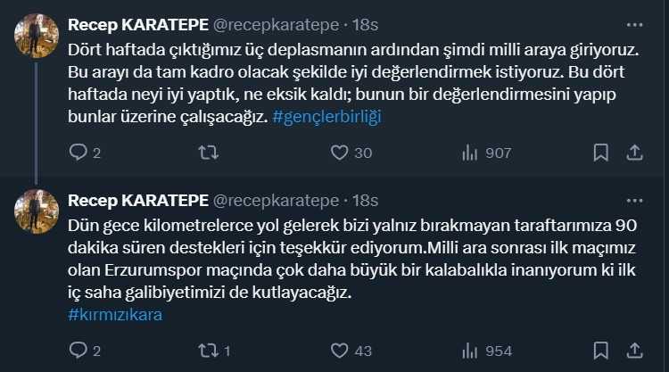 Gençlerbirliği Teknik Direktörü Karatepe takımın ilk 4 haftalık performansını değerlendirdi - Resim : 2