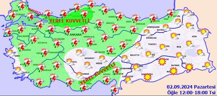 2 Eylül bugün hava durumu! MGM Meteoroloji Ankara İstanbul İzmir Ordu Düzce bugünkü durum tahmini