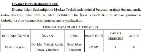 Diyanet İşleri Başkanlığı personel alımı yapıyor! Başvuru şartları neler?