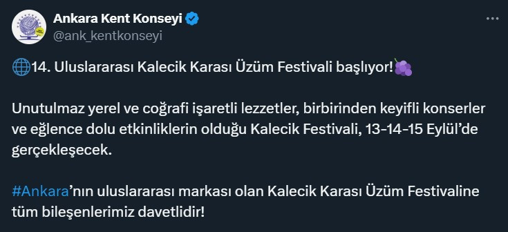 Uluslararası Kalecik Karası Üzüm Festivali için geri sayım başladı!