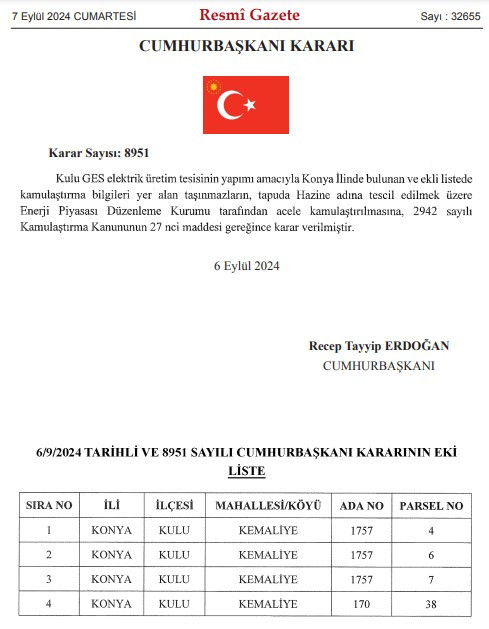 4 ilde Cumhurbaşkanı acele kamulaştırma kararları aldı - Resim : 2