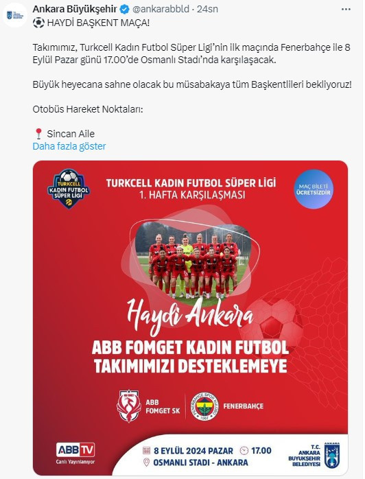 ABB FOMGET - Fenerbahçe Kadın Futbol Takımı maçına otobüs kaldırıyor!