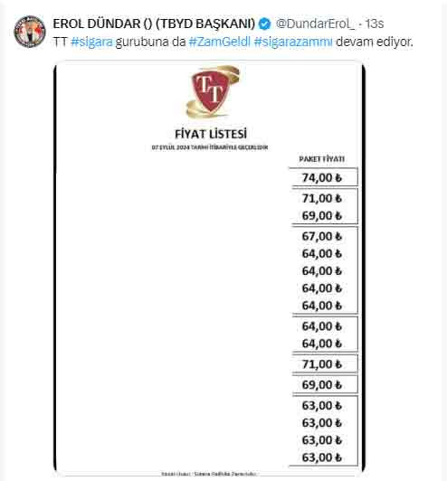 Zamlı sigara fiyatları! PM JTİ BAT sigara zammı Eylül 2024 güncel fiyat listesi - Resim : 4