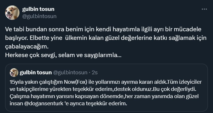Sokak hayvanları çıkışı ile gündem olmuştu: Gülbin Tosun NOW TV ile yollarını ayırdı