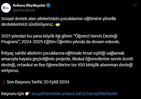 ABB'den öğrencilere servis ve abonman bilet desteği: Başvurular başladı