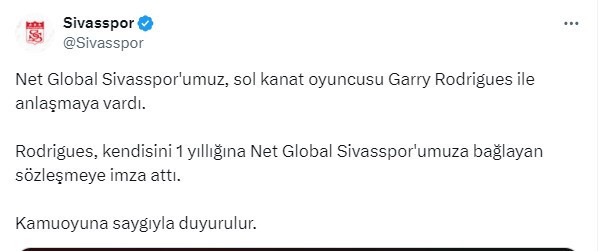 Sivasspor MKE Ankaragücü'nden ayrılan Garry Rodrigues’i renklerine bağladı - Resim : 2