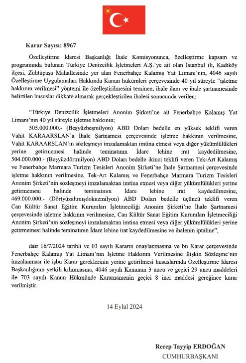 Ankara Akköprü’deki Karayolları arsası ve Kalamış Yat Limanı özelleştirildi!