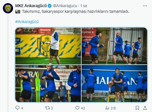 MKE Ankaragücü, Sakaryaspor maçı hazırlıklarını tamamladı