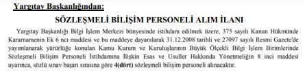 Yargıtay Başkanlığı’na sözleşmeli personel alımı yapılacak! Başvurular başlıyor