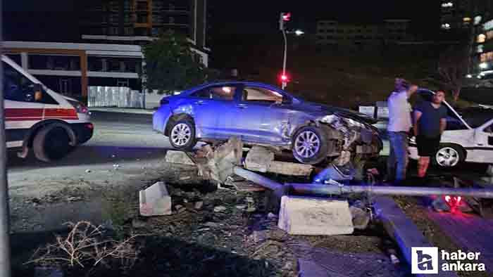 Ankara'da feci trafik kazası! 5 araç birbirine girdi, 2 kişi yaralandı!