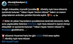 Altındağ Belediyesi Yaban Hayatı Tanıtım Müzesi yeniden açıldı