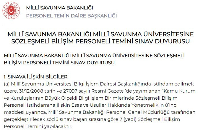 MSB personel alım başvuruları bugün sona eriyor: Şartlar neler?