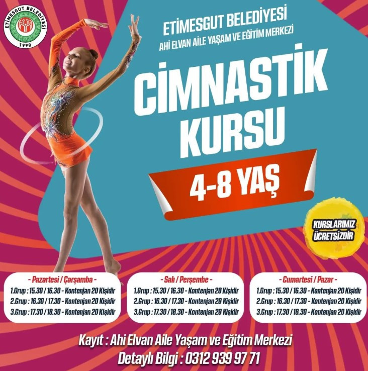 Etimesgut Belediyesinden 4-8 yaş grubuna ücretsiz cimnastik kursu