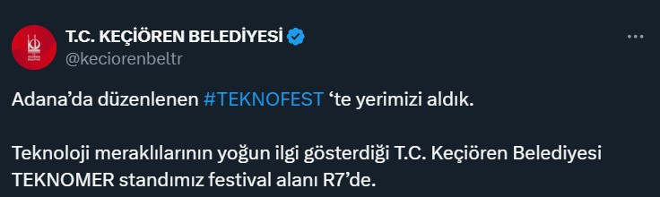 Keçiören Belediyesi Adana Teknofest'te stand açtı - Resim : 2