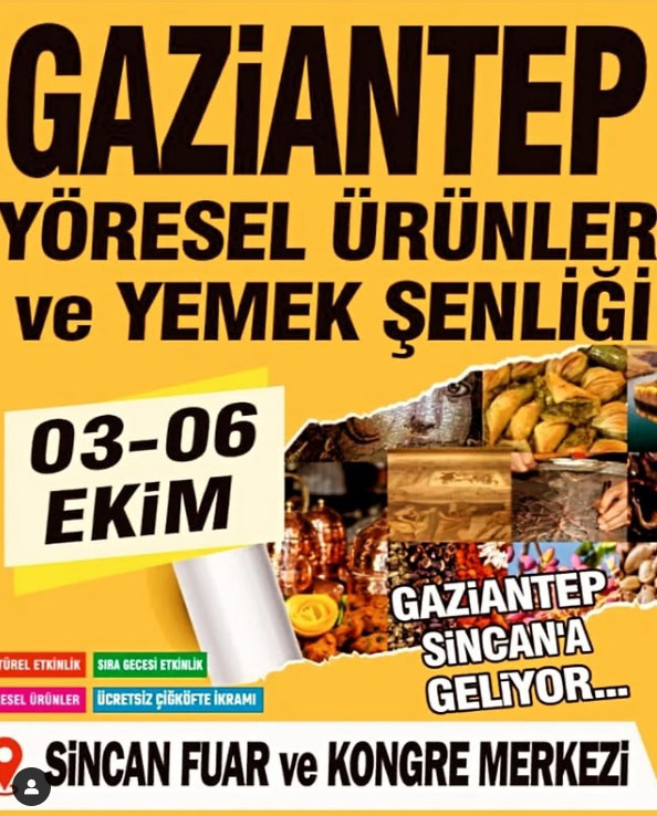 Gaziantep Yöresel Ürünler Yemek Şenliği Sincan'da devam ediyor