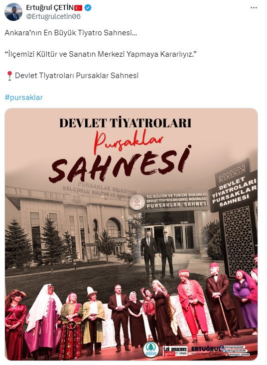 Başkan Çetin, Devlet Tiyatroları Pursaklar Sahnesi'ni ziyaret etti