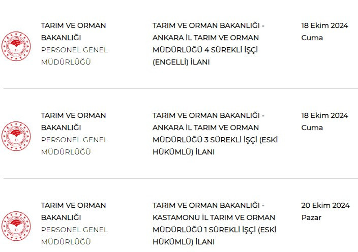 Tarım ve Orman Bakanlığı Ankara’da sürekli işçi alımı yapıyor