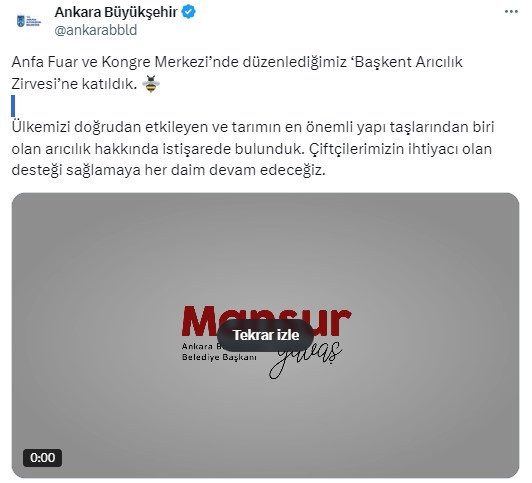 Başkan Mansur Yavaş, Başkent Arıcılık Zirvesi'ne katıldı