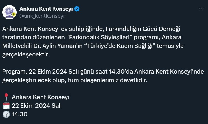 Milletvekili Aylin Yaman AKK ev sahipliğinde kadın sağlığı söyleşisi yapacak