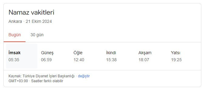 Ankara güneş ne zaman doğuyor, namaz imsak vakti sabah ezanı kaçta okunuyor?