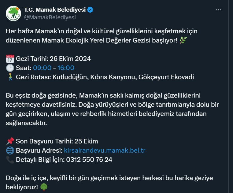 Mamak Belediyesinden ekolojik değerler gezisi için çağrı! Herkes katılabiliyor - Resim : 2