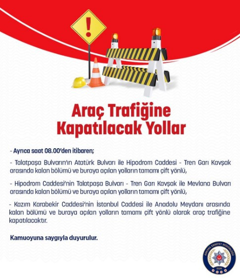 Ankara'da 29 Ekim Salı günü bazı yollar trafiğe kapatılacak!