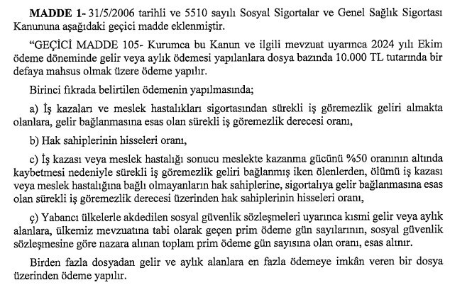 TBMM'den güzel haber! Tüm emeklilere 10.000 TL Cumhuriyet Bayramı ikramiyesi için kanun teklifi