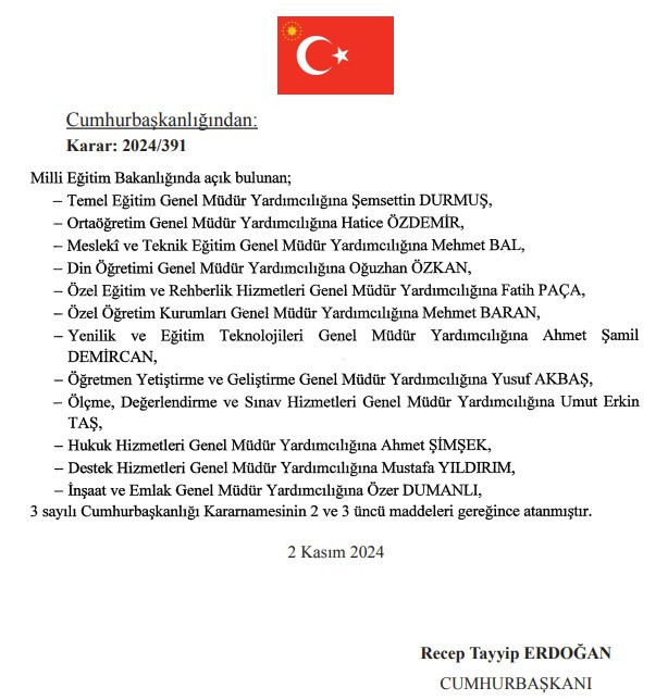 Cumhurbaşkanı Erdoğan'ın imzaladığı "Atama Kararları" Resmi Gazete'de! - Resim : 3